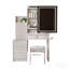 Ensemble de coiffeuse avec miroir éclairé coulissant, coiffeuse à maquillage avec 4 tiroirs et 9 espaces de rangement, compartiments cachés et tabouret rembourré, mobilier de beauté blanc pour la chambre à coucher