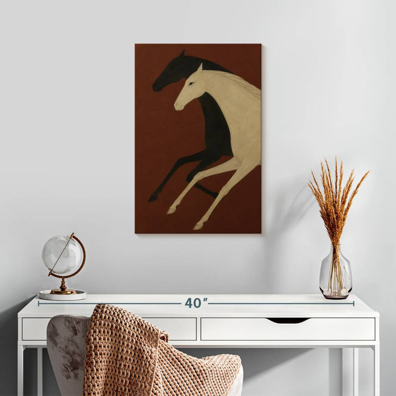 Galloping Contrast Horses, 24" H x 16" W