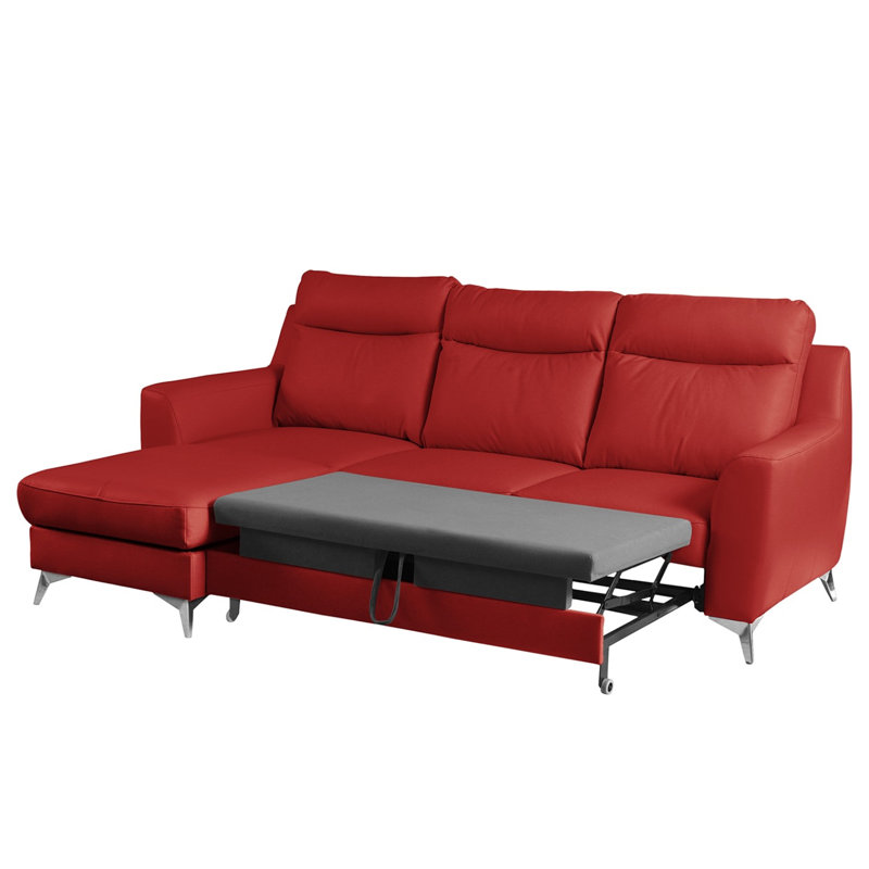 Fabiha 3 Seater Sofa Bed, Red, Left Hand Facing