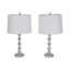 Lampe de table décorative en verre pour décor de salon - Élégante lampe de bureau pour chevet de chambre à coucher - Ensemble de 2, 22 po, argent