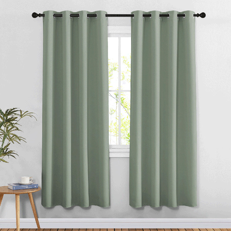 Bedroom Room Darkening Curtains Triple Weave Microfiber Grommet Top Thermal Insulated Solid Room Darkening Panels/Drapes for Living Room