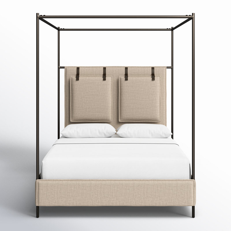Leigh Canopy Bed-Palm Ecru-King, Queen, Beige