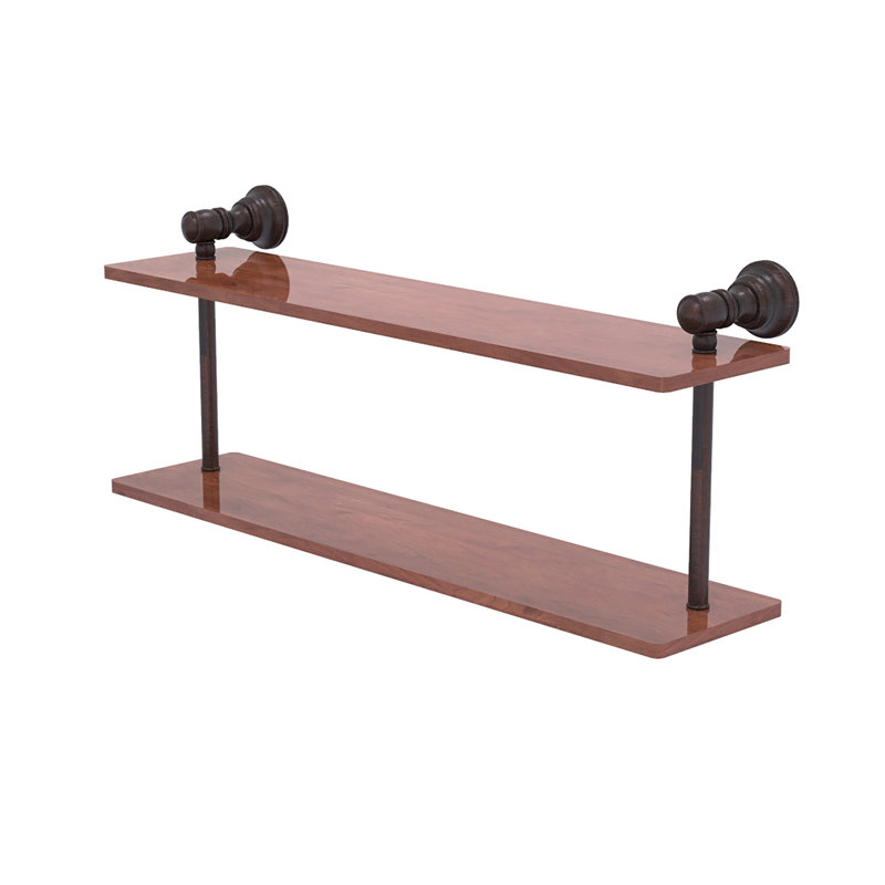 Freyja 2 Piece Ironwood Tiered Shelf with Towel Bar, Venetian Bronze, 5.6" H x 22" W x 9.2" D