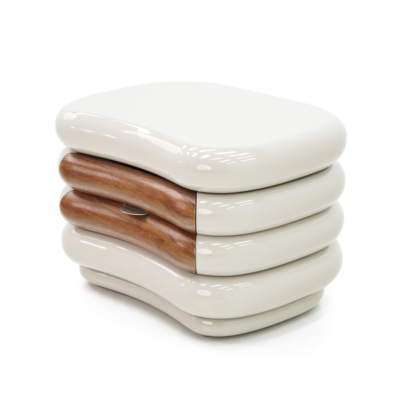 Table de chevet «Bread Cube» crème