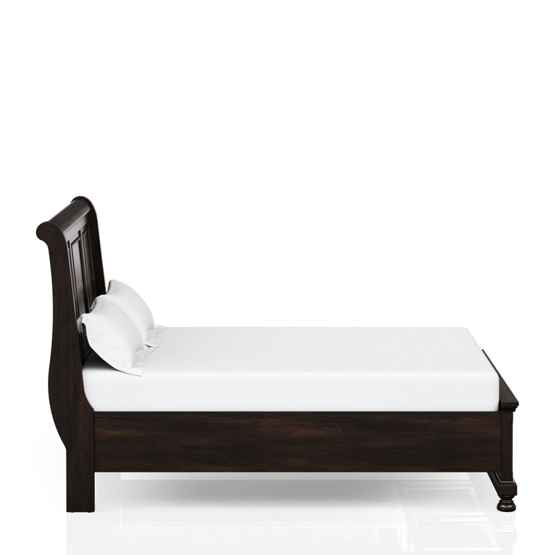 Dark Cherry Finish Storage Bed, Ample Space King Bed In Cherry, 57.62 In. Tall Structure