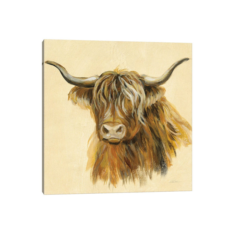 Highland Animal Cow by Silvia Vassileva - Wrapped Canvas Painting, 93.98 cm H x 93.98 cm W x 1.91 cm D
