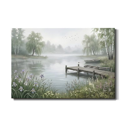 Toile encadrée «Silent Waters Misty Lakeside Dock»