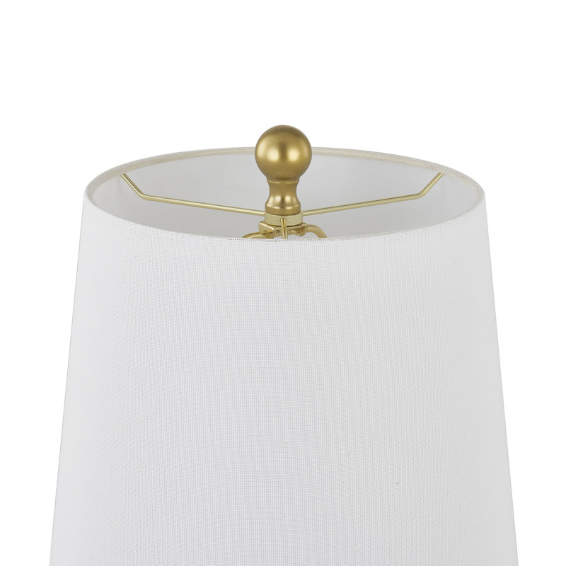 24.5" Resin Honeycomb Table Lamp With Shade, Gold