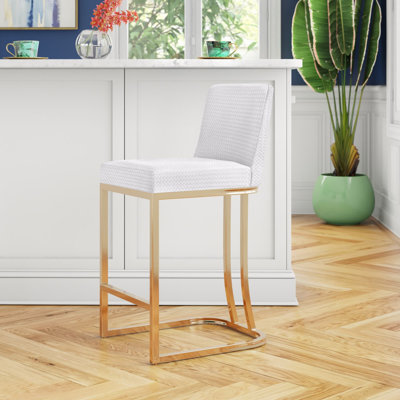 Seese Upholstered Counter Stool with Metal Frame