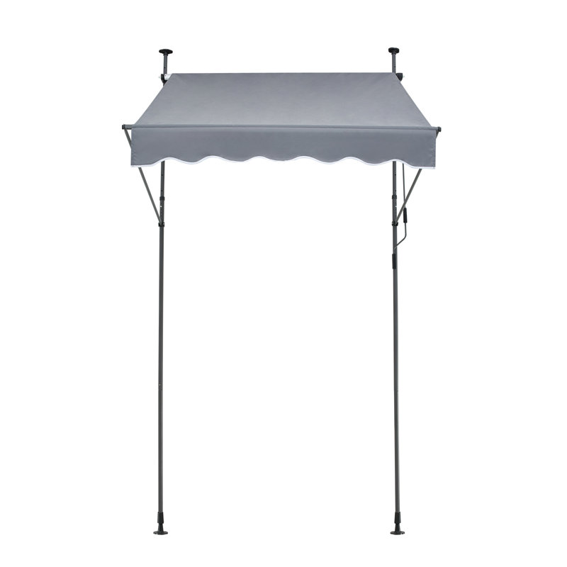 47" Patio Awning Retractable Awning Sunshade Shelter with Crank Handle, 122" H x 59" W x 47" D
