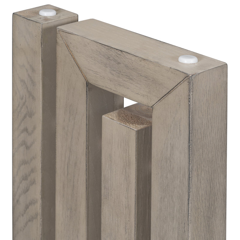 Console en placage de chêne de conception unique avec des formes latérales distinctives, Gris