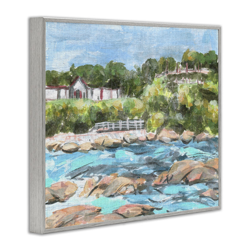 «Rocky Nautical Landscape», estampe numérique par Melissa Wang, Gris, H 11 po x l 14 po