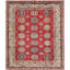 Tapis rouge en laine New Age de conception unique 8 pi 4 po x 9 pi Quast Quast