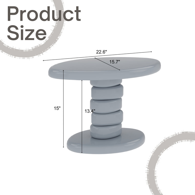 Table de bout 22,6 po L 22,6 po Modern, Gris