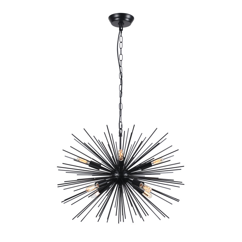Lustre noir 24 po 8 lumières Spoutnik