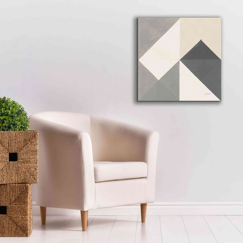 «Triangles IV Neutral Crop» par Mike Schick, estampe numérique sur toile, H 26 po x l 26 po x P 1,5 po