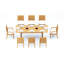 8 Seats 9 Pcs Grade-A Teak Wood Dining Set: 118" Double Extension Rectangle Table And 8 Atnas  Chairs (2 Arm & 6 Armless Chairs) #11AT2402-1115360806-1288432767
