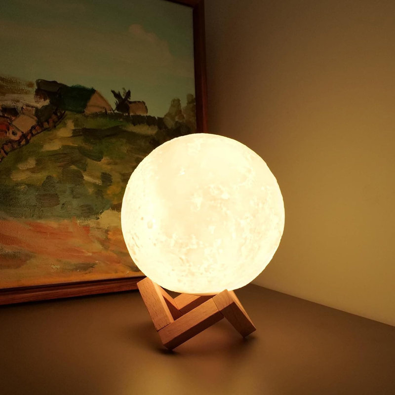16-Color 3D Moon Lamp: Remote/Touch Control, Timer - 4.8" LED Night Light for Kids & Gifts