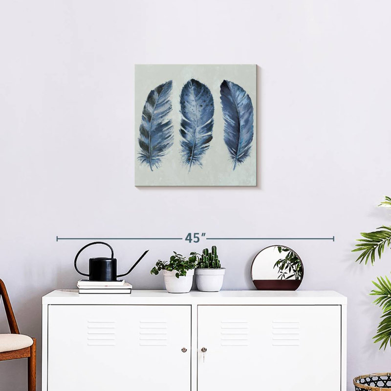 Plumes bleu indigo Kerner II, H 20 po x l 20 po
