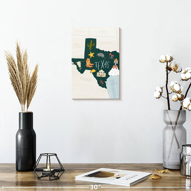 Texas Icons, 12" H x 8" W