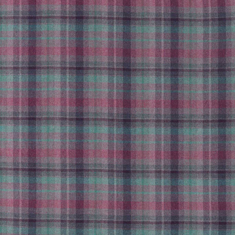 Samphrey Check Fabric, Fig/Teal