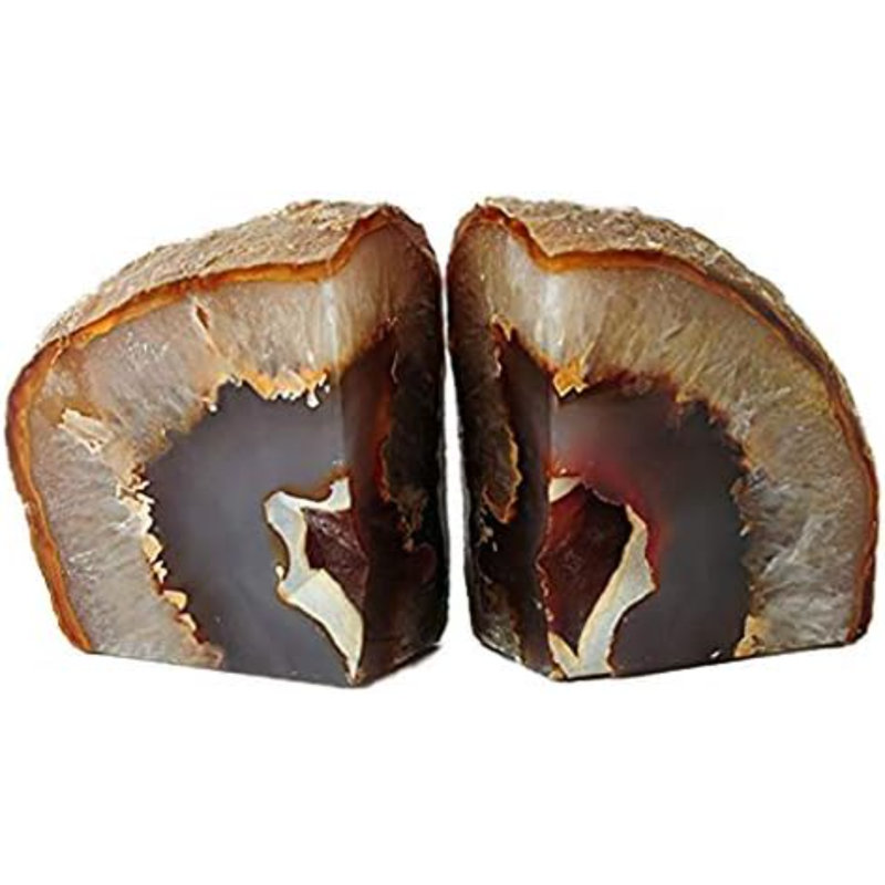 Serre-livres en agate pour tablettes décoratives en géode pour livres lourds Serre-livres en cristal pour tablettes brun nature