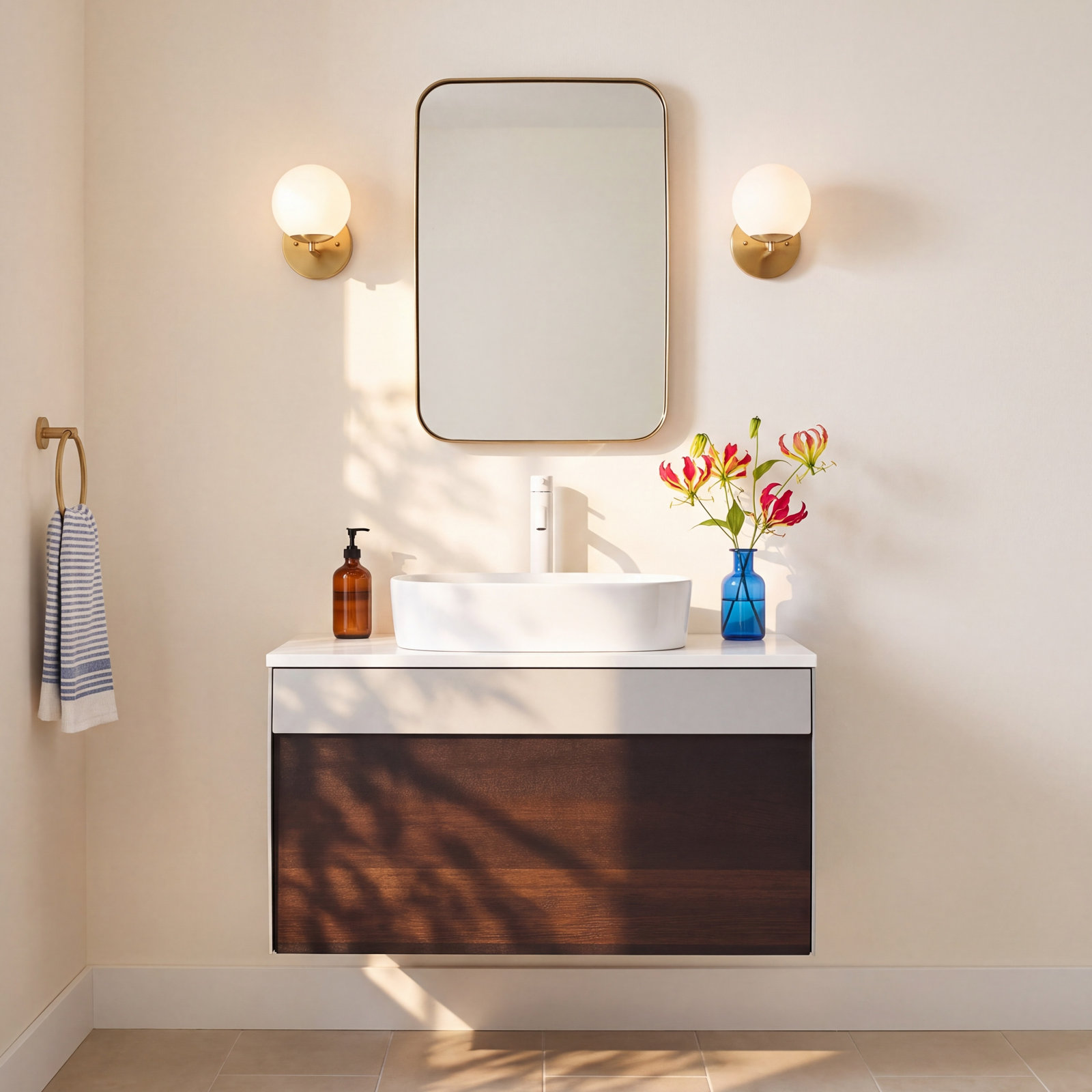 Lynwood 30" Cedar Single Bathroom Vanity, Smoke Gray/Dark Brown