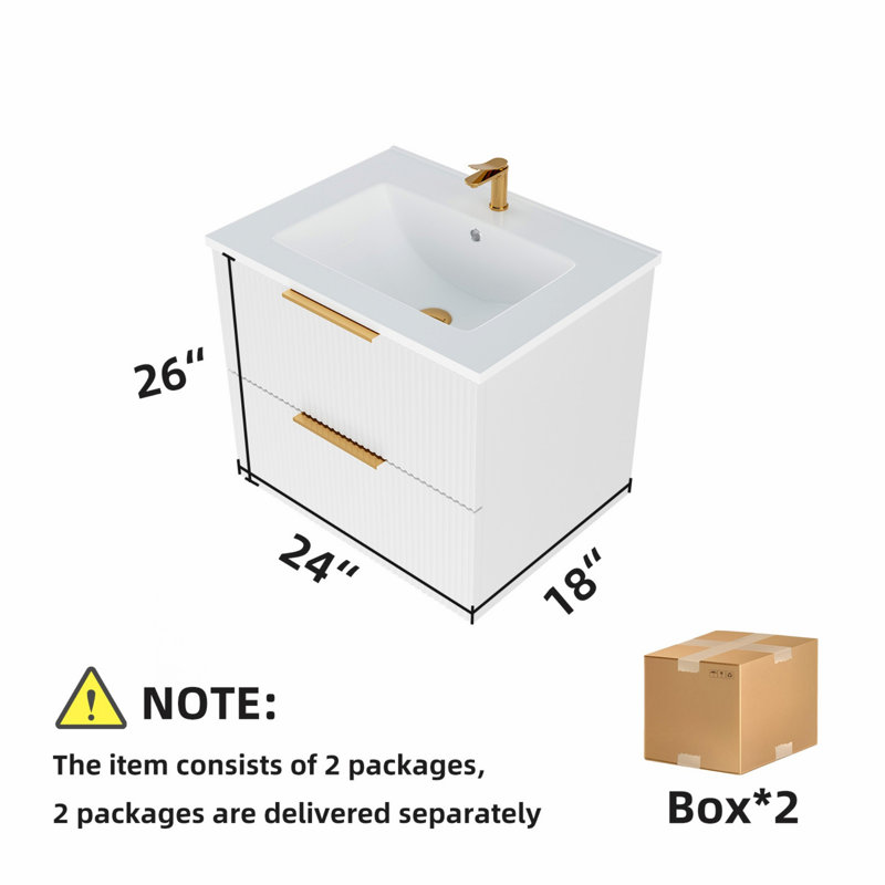 Bathroom Cabinet With Two Storage Drawers, White