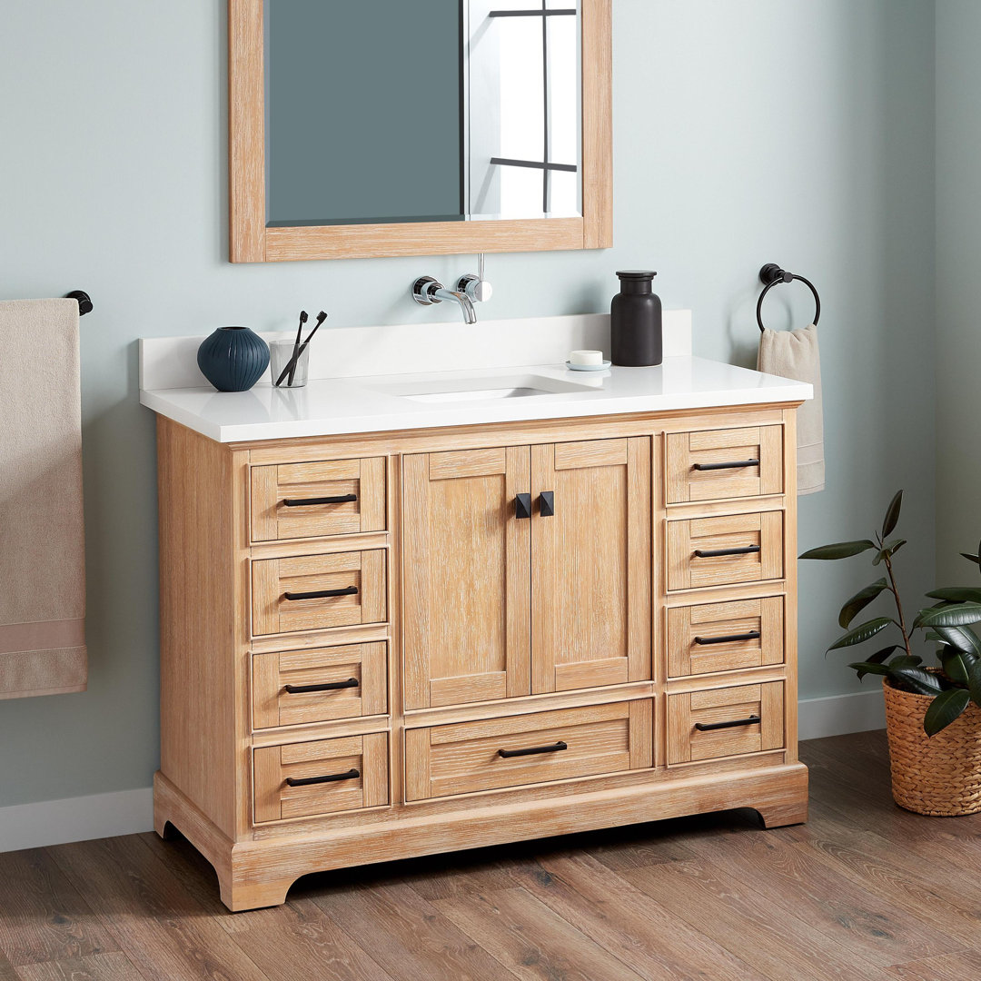 Quen 48" Freestanding Single Basin Vanity Set with Cabinet, Vanity Top Signature Hardware Base 