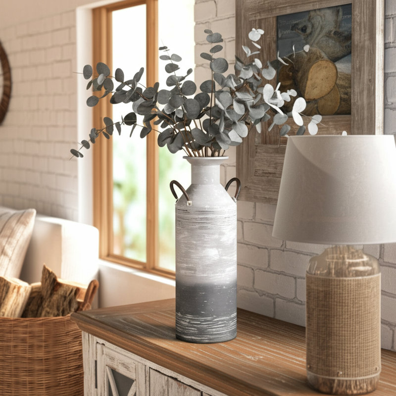 Vase de table en métal Skyla, H 21,75 po x l 8 po x P 7 po