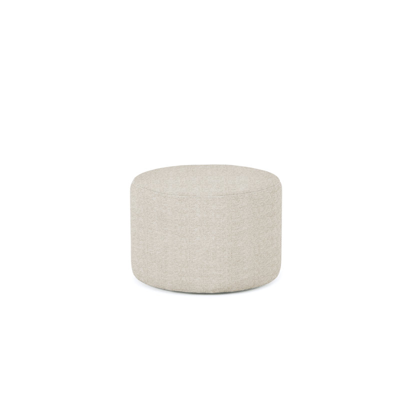 Repose-pieds rond 24 po Vera, Polyester héron blanc