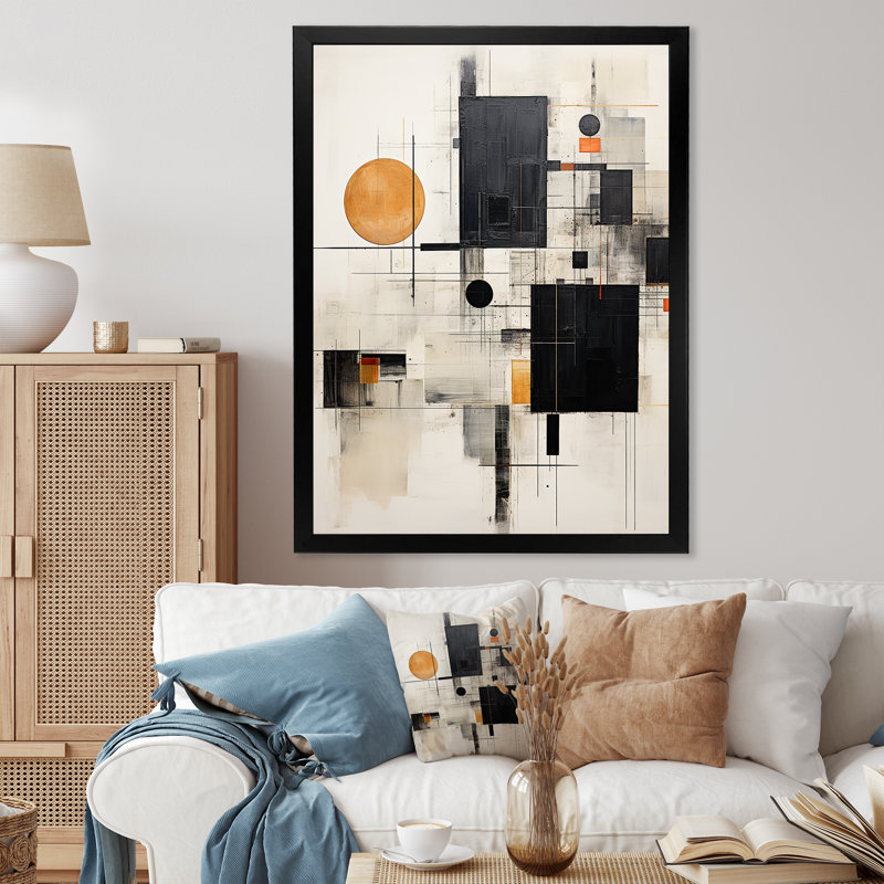 «Isamara Yellow Suprematism», impression sur toile, Cadre photo noir, H 20 po x l 12 po x P 1 po