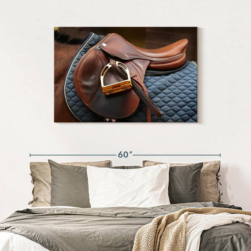 Mehar Brown Leather Saddle, 30" H x 45" W