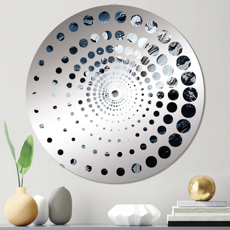 Lathena - Spiral Circle Wall Mirror, 23.6" x 23.6"