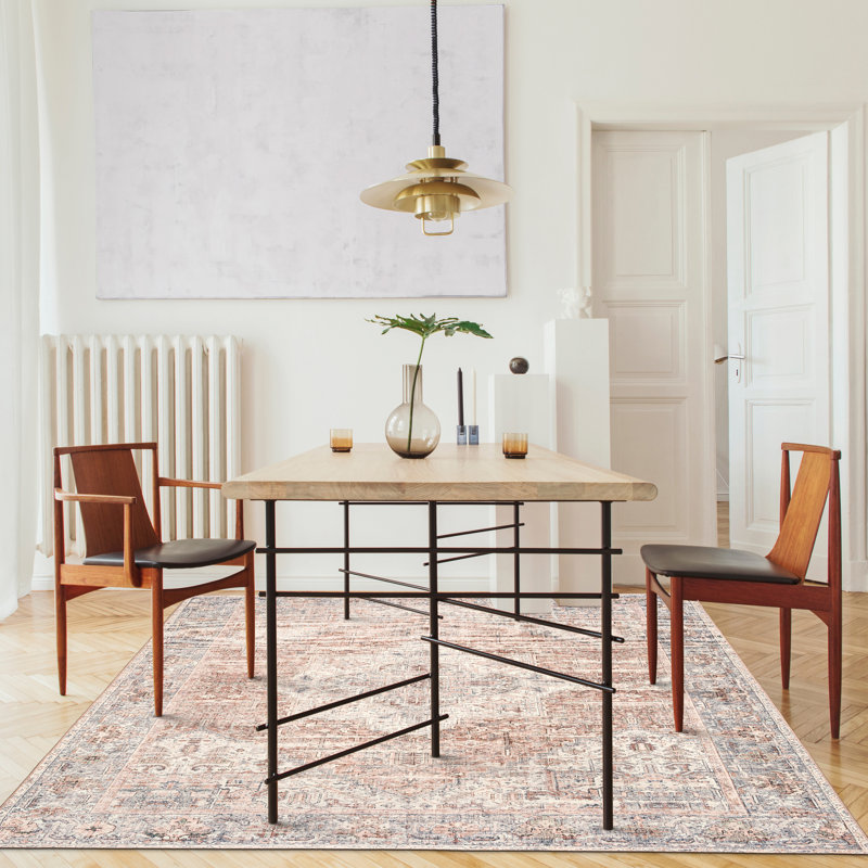 Tapis bleu Samiur Lyle, Gray Ivory Blush, Rectangle 4 pi x 6 pi