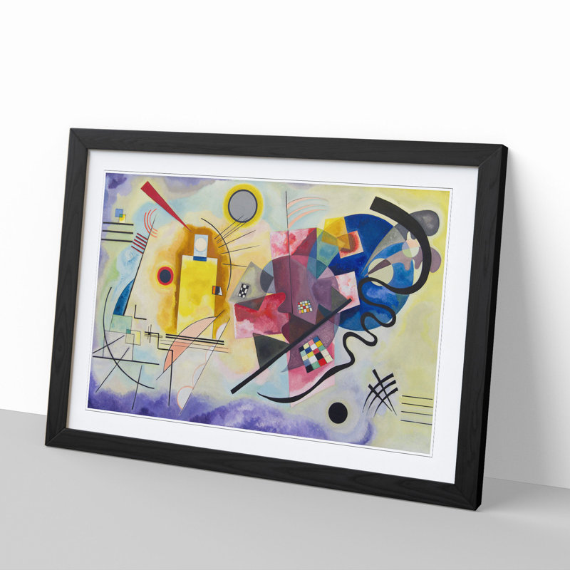 Yellow-Red-Blue by Wassily Kandinsky - Picture Frame Painting on MDF, Black Framed, 27cm H x 36cm W x 2cm D