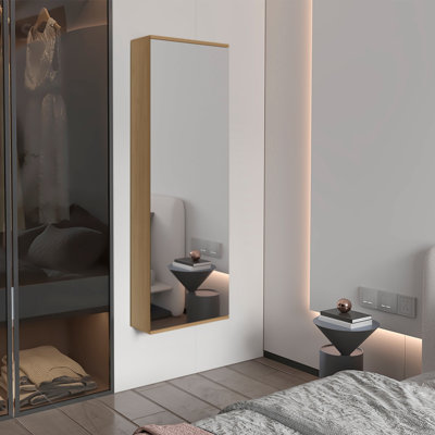 Range-chaussures mural avec miroir, porte simple, capacité pour dix chaussures, solution de rangement peu encombrante