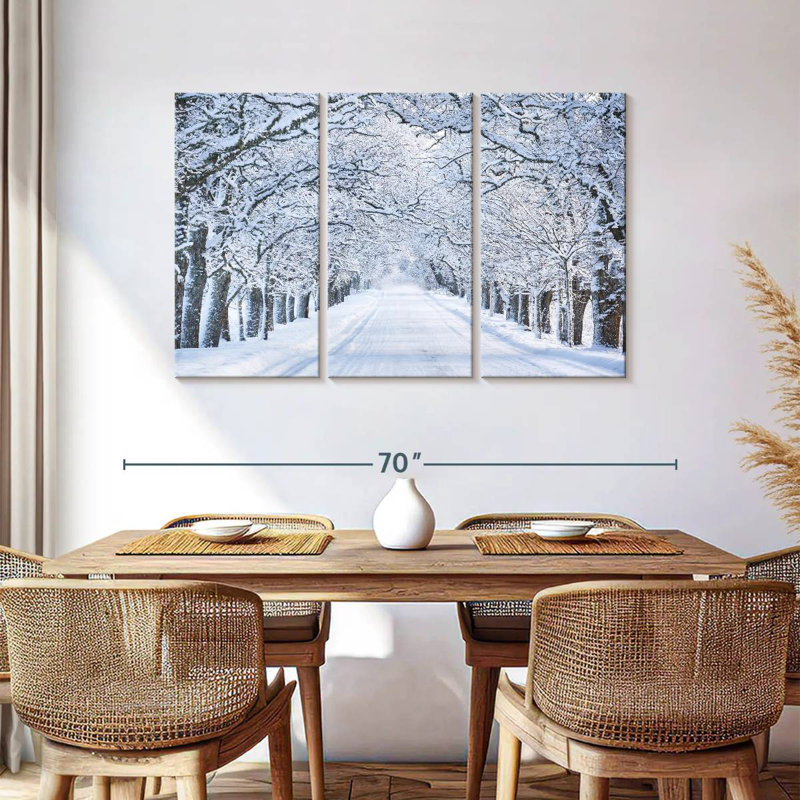 Harnek Snowy Alley Trees, H 36 po x l 57 po