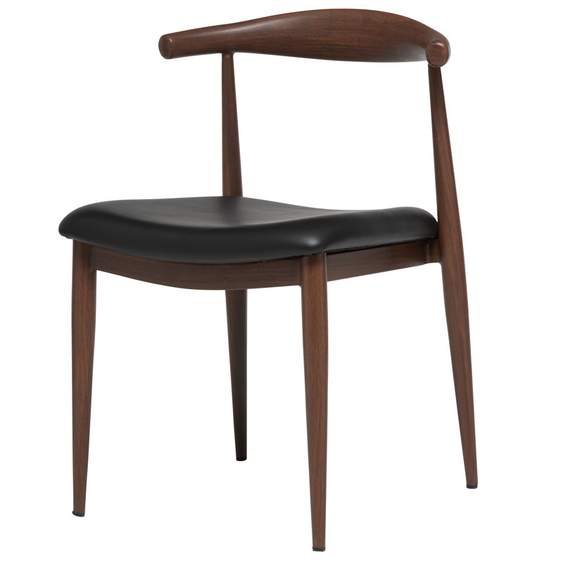 Chaise d'appoint en cuir Hasbrouck, Noyer foncé