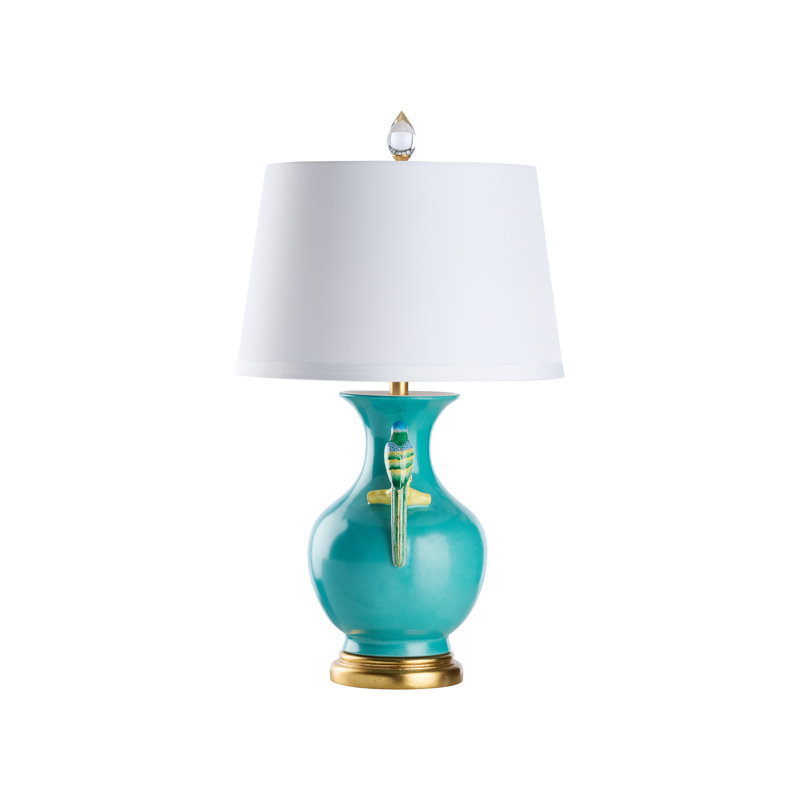 Tori 30" Table Lamp, Blue Glaze