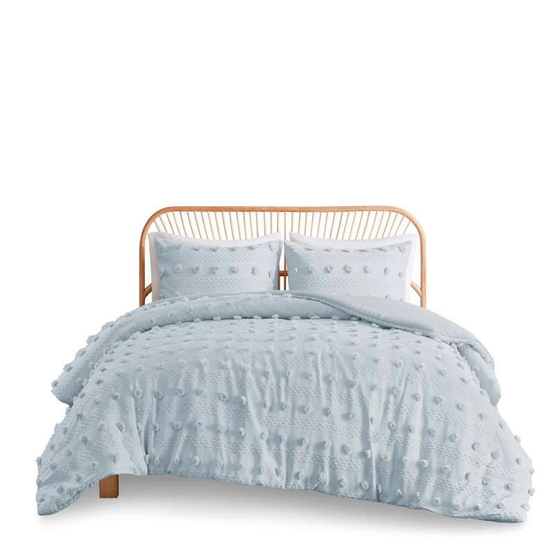 Édredon bleu avec 2 taies décoratives pour lit double / grand lit, rembourrage pour lit double / grand Colorfast, Bleu