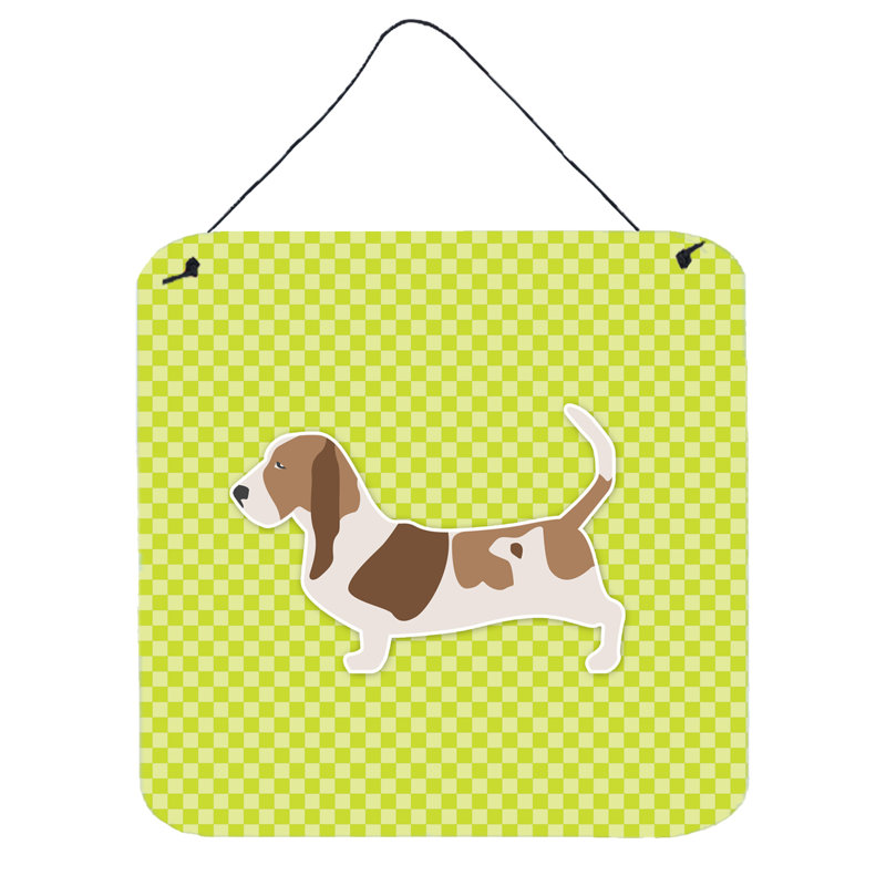 Décoration murale damier hound, Vert