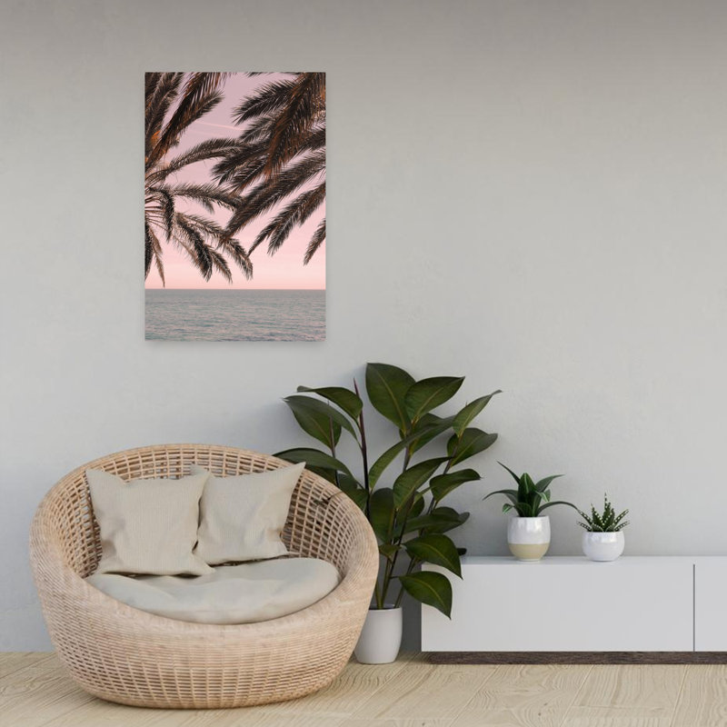 Art contemporain, palmier abstrait, art côtier, H 24 po x l 16 po