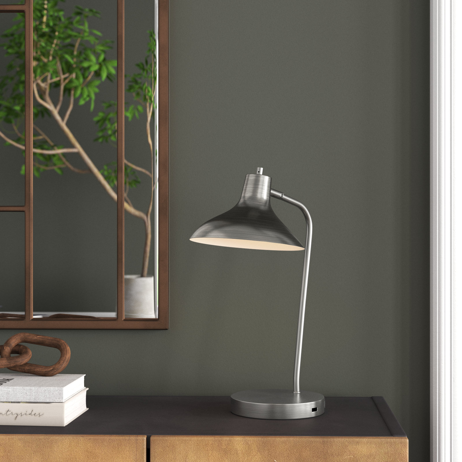 Lassell Desk Lamp, Brushed Steel