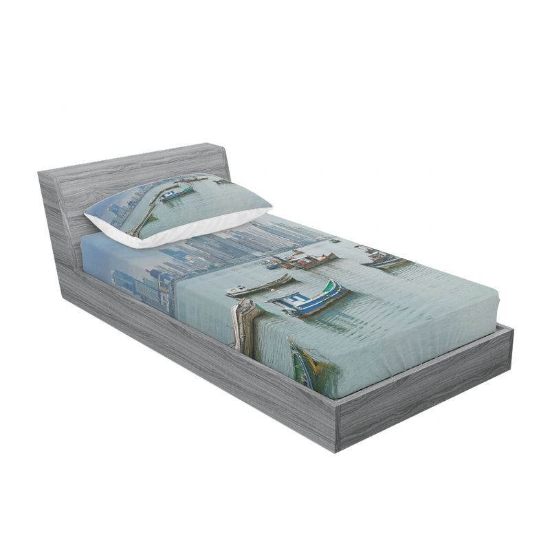 Ensemble de draps Panama Cityscape Pacific Coast, Ensemble de draps pour lit simple TG avec drap-hou