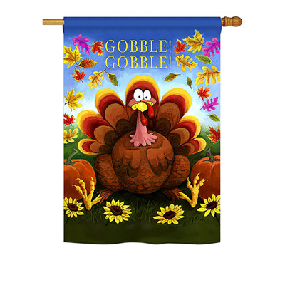 Drapeau maison en polyester 2 côtés gobble
