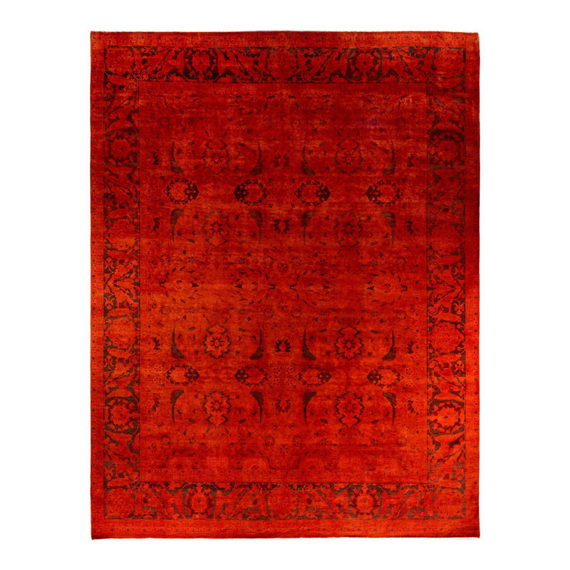 Veracruz One-of-a-Kind 12' 2" X 15' 5" New Age Rectangular Wool Area Rug Orange