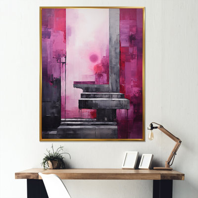 «Fuchsia Facades Skyscraper Horizon III», reproduction sur toile
