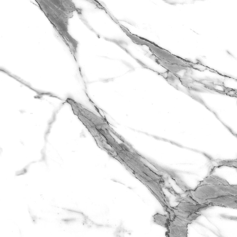 White Marble Aluminium  Kitchen Splashback, White/Grey, 80 cm x 90 cm 