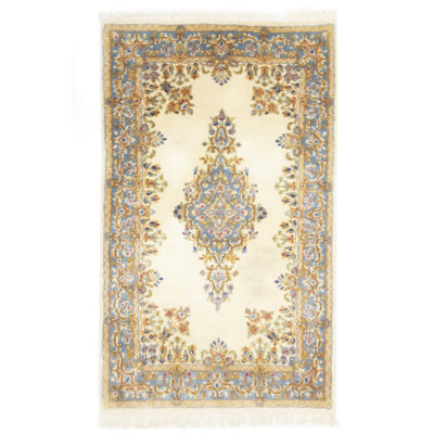 Cream Traditional 3X5 Kerman Oriental Area Rug